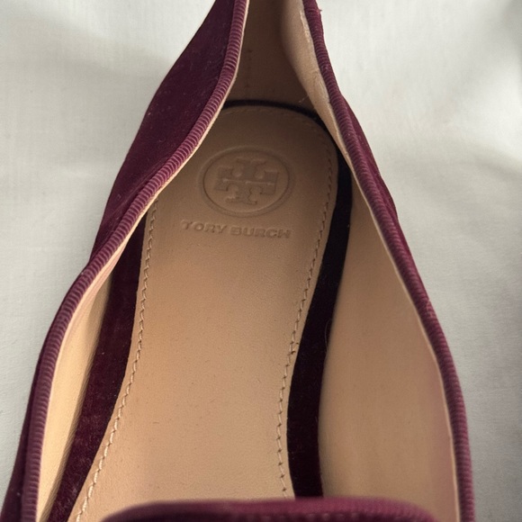 NEW Tory Burch Sz 9 Purple burgundy velvet lofer beaded heart and dove - Picture 13 of 15